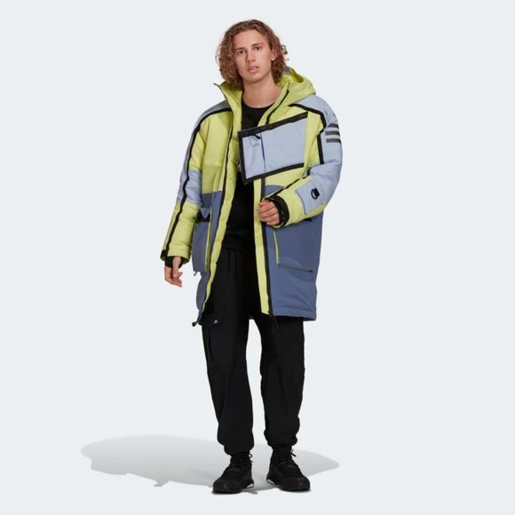 NWT Men’s Adidas XPLORIC Down Insulated Parka Size XL Multicolor - Picture 1 of 15